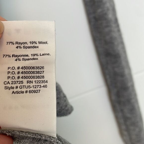 𝅺Aritzia Community Long Sleeve Gray Shirt Size XXS Made with Wool - Picture 5 of 7